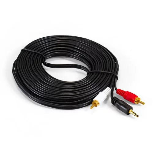 Exegate EX294735RUS Кабель аудио ExeGate EX-CCA-458-10.0 (3.5mm Jack M/ 2xRCA M, 10м, позолоченные контакты)