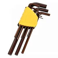 Набор шестигранных ключей удлиненных Deli DL230708G 9шт S2, размеры 1,5,2,2,5,3,4,5,6,8,10мм, пластиковый держатель