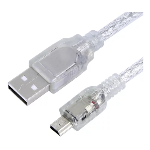 Greenconnect Кабель PROF 1.0m USB 2.0, AM/mini 5P, прозрачный, 28/24 AWG, экран, армированный, морозостойкий, GCR-UM1M5P-BD2S-1.0m