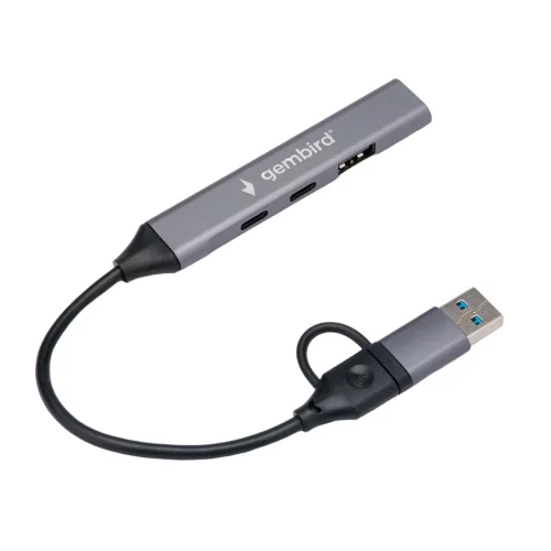 Разветвитель USB 3.0/ 2.0 Gembird, 4 порта: 2xType-C, 1xUSB 3.0, 1xUSB 2.0, кабель Type-C+USB (UHB-C444)