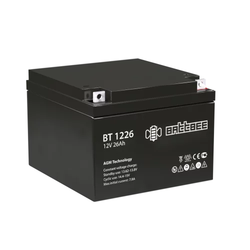 Аккумуляторная батарея Delta (Battbee BT) BT 1226 12В/ 26Ач, клемма Болт + гайка Ø 5,5 мм (166х175х125мм (125мм); кг; Сро