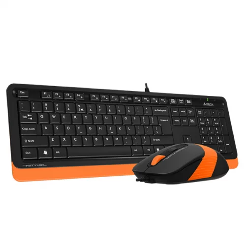 Клавиатура + мышь A4Tech Fstyler F1010, Wired, USB, 600-1000-1600dpi, 4But, Multimedia (F1010 ORANGE) фото 3