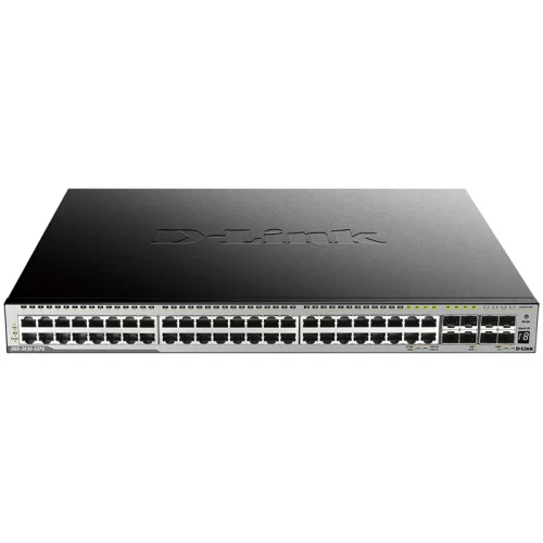 Коммутатор/ DGS-3630-52PC/*SI Managed L3 Stackable Switch 44x1000Base-T PoE, 4x10GBase-X SFP+, 4xCombo 1000Base-T PoE/SFP, PoE Budget 370W (740W with DPS-700), Surge 6KV, CLI, 1000Base-T Management, RJ45 Console, mini-US (DGS-3630-52PC/A2ASI)