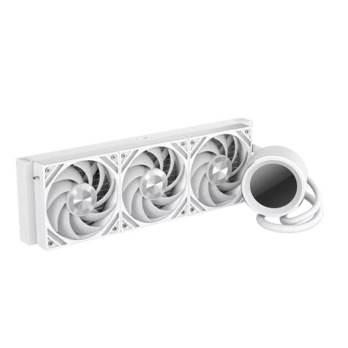 Водяное охлаждение для процессора/ Water Cooling System SAMA Q60 White (360mm, LED temp., White, ARGB/ Fans: 3x120mm, 86CFM, 30dBA, 2600RPM/ Pump height 64mm, 30dBA, 2800RPM, Rad thickness 27mm/ S: 18 (Q60-WHWANNO3-G) фото 4