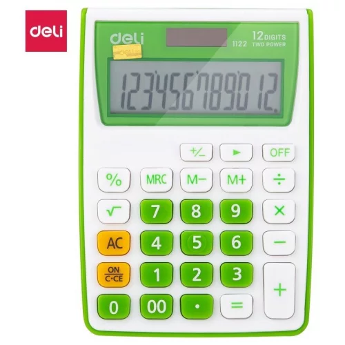 Калькулятор настольный Deli E1122/ GRN зеленый 12-разр. (E1122/GRN)