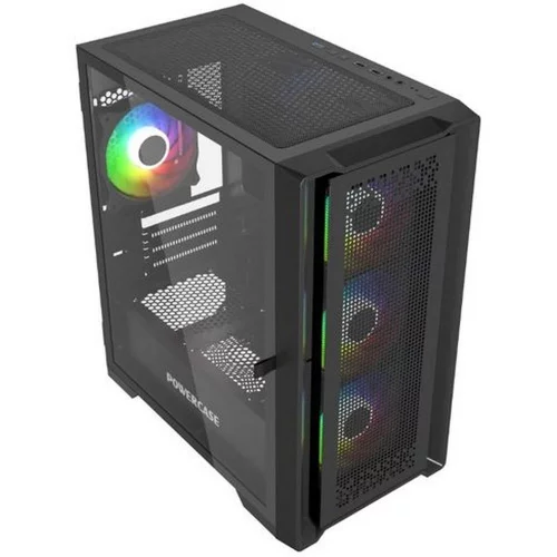 Powercase ByteFlow Micro Black, Tempered Glass, 4х 120mm ARGB fans, ARGB HUB, чёрный, mATX (CAMBFB-A4) фото 4