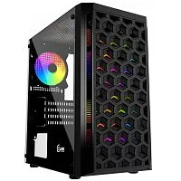 Powercase CMIMTB-L3 Корпус Mistral Micro T3B, Tempered Glass, Mesh, 2x 140mm + 1х 120mm 5-color fan, чёрный, mATX (CMIMTB-L3)