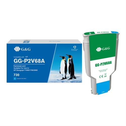 Cartridge G&G 730 для DJ T1600/ T1700/ T2600, голубой (300мл) (GG-P2V68A)