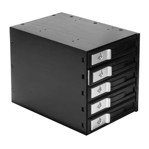 Exegate EX264646RUS Корзина для HDD Exegate HS535-01 (универсальная, на 5*3,5 SATA/SAS HDD, занимает 3*5,25 отсека)