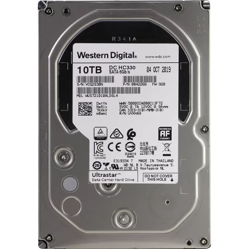 Жесткий диск/ HDD WD SATA Server 10Tb Ultrastar DC HC330 7200 6Gb/s 256MB 1 year warranty (WUS721010ALE6L4)