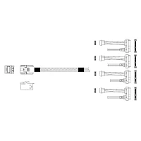 Кабель Miradeed MD-6715033, HDmSAS SFF8643 -to- 4*SAS SFF8482 , 12G, 85 Ohm, 100cm