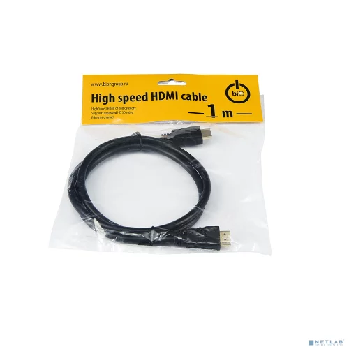 Bion Кабель HDMI v2.0, 19M/ 19M, 3D, 4K UHD, 1м, черный [BXP-HDMI2MM-010]/ [BN-HDMI2MM-1M]