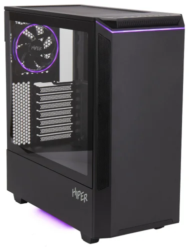 Корпус Hiper PB81 черный без БП ATX 4x120mm 2xUSB2.0 2xUSB3.0 audio bott PSU (PB81#MLN)