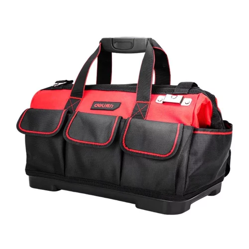 Сумка для инструментов с жестким пластиковым дном Deli DL430318 430 x 200 x 290мм, 14 карманов, плечевой ремень, ткань Оксфорд 1680D