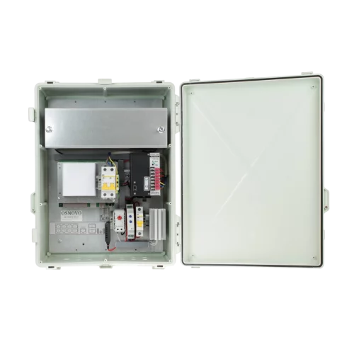Уличный коммутатор OSNOVO SW-80802/WLU Уличный управляемый (L2+) PoE коммутатор на 10 портов с термостабилизацией и резервным питанием (АКБ - 7Ач). Порты: 1 x GE (10/100/1000Base-T) с PoE BT (до 90W) + 7 x GE (10/100/10
