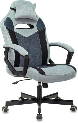 Кресло игровое Zombie VIKING 6 KNIGHT Fabric голубой с подголов. крестов. металл (VIKING 6 KNIGHT BL)