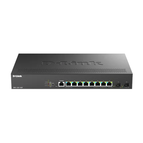 Коммутатор/ Управляемый L2 PoE-коммутатор, 8x2.5GBase-T PoE, 2x10GBase-X SFP+, PoE-бюджет 240 Вт, защита от статического электричества до 6 кВ, CLI, консольный порт RJ-45 (DMS-1250-10SP/A1A/6KV)