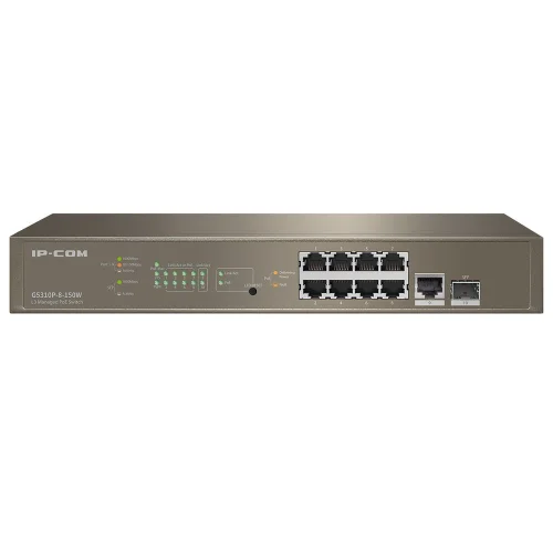 Коммутатор IP-COM G5310P-8-150W Управляемый PoE гигабитный коммутатор L3, 8PoE портов, 1 Uplink, 1 SFP фото 3