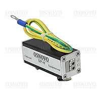 Устройство грозозащиты OSNOVO SP-H Устройство грозозащиты цепей видео HDCVI/HDTVI/AHD одноканальное для кабеля витой пары. Двухступенчатая за (SP-H#TRL)