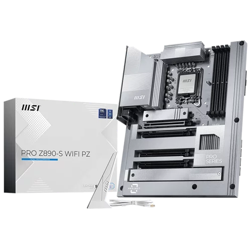 Материнская плата MSI PRO Z890-S WIFI PZ Z890, LGA1851, 4*DDR5, 4*PCIEx16, 3*M.2, 2*TypeC, 6*USB3.2Gen1, 4*USB2.0, 4*SATA3.0, 2.5G, Type-C(DP), DP, HDMI, ATX, RTL