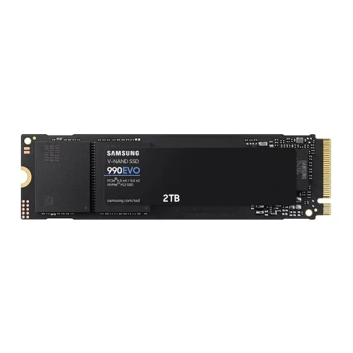 Твердотельный накопитель SSD Samsung M.2 2280 2TB 990 EVO NVMe 2.0, PCIe 4.0 x4, V-NAND TLC, R/ W 5000/ 4200MB/ s, IOPs 700 000/ 800 000, TBW 1200, DWPD 0.33 (MZ-V9E2T0B/AM)