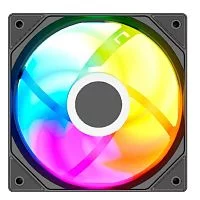 Powercase Вентилятор (M53-14 ARGB) Black 140x140x25mm (PWM, 80шт./ кор, 4pin PWM (M+F)+ 3pin ARGB (M+F), 600-1800±10% об/ мин) Bulk