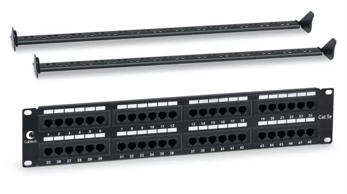 Cabeus PL-48-Cat.5e-Dual IDC Dual IDC, с задним кабельным организатором