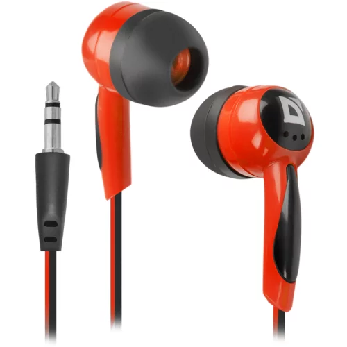 Defender Наушники вставки Basic 604 черный + красный (63605)