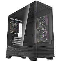 Powercase Корпус Vision Micro M6B, Curved Glass, Type-C, 3x 120mm ARGB PWM Fan, чёрный, mATX (CVMM6B-A3)
