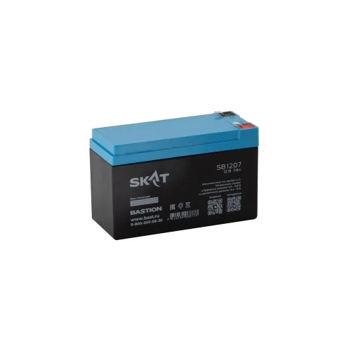 БАСТИОН SKAT SB 1207 АКБ свинцово-кислотная тип AGM 12V 7Ач I зар.2,1 А, ножевые клеммы F1, гарантия - 18 месяцев (2533) (2533 SKAT SB 1207)