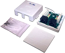 Настенная розетка, 1 порт RJ-45 категории 5е и 1 порт RJ-12, UTP, белая (TWT-SM2-4512-WH)