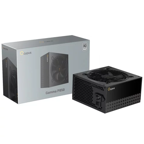 Блок питания 850W Ocypus Gamma P850 BK (ATX, 80+, APFC, 20+4 pin, 120mm fan, PCI-E 6+2Px4, 6xSATA) (Gamma-P850-W1HDBK024X-EU)