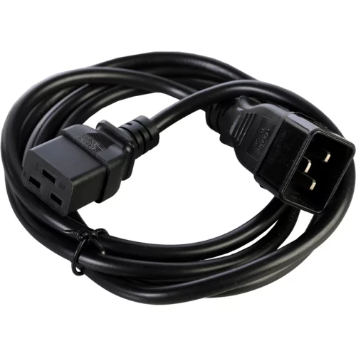 Кабель с разъемом С19 - С20 на проводе ПВС 3*2.5 3.0 метра. черный/ Cable with connector C19 - C20 on wire PVC 3 * 2.5 3.0 meter. Black (PVC-AP 3X2.5 C19C20 3.0M)