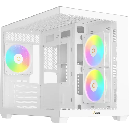 Корпус Компьютер без блока питания/ Case Ocypus Gamma C54 WH ARGB, Midi-Tower, TG, 3x120mm ARGB, 1xUSB-A 3.0 + 2xUSB 2.0, mATX, mITX White (GAMMA-C54-WHD300XX-GL)