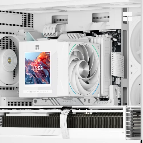 Кулер для процессора/ CPU Cooler Thermalright Phantom Spirit 120 Vision SNOW (4-pin PWM, LED, 160mm, Ni/ CU, 7x6mm, ARGB, 2x120mm, 92CFM, 36dBA, 2150RPM, S: 1851, 1700, 1200, 115X, AM5, AM4, white) (PS120-V-SNOW) фото 2