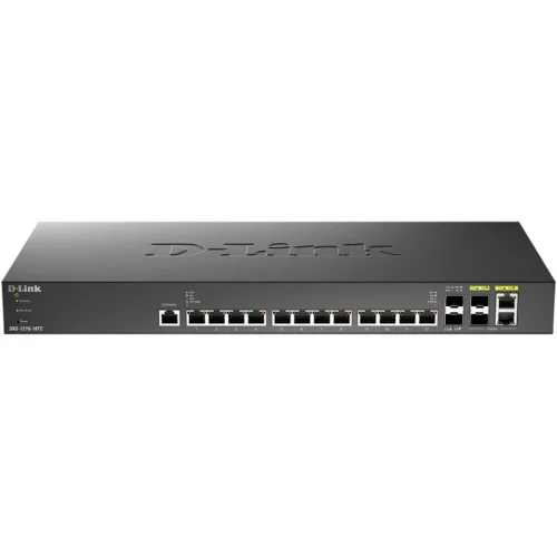 D-Link PROJ Smart L2+ Switch 12x10GBase-T, 2x10GBase-X SFP+, 2xCombo 10GBase-T/ SFP+, CLI, RJ45 Console (DXS-1210-16TC/B1A)