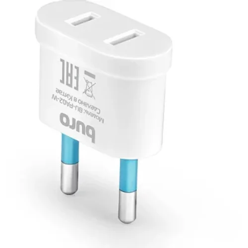 Адаптер-переходник Buro BU-PA02-W (1 розетка) белый (пакет ПЭ) {переходник для Apple US LL/ a}