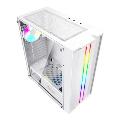 Powercase CMIEW-F4S Корпус Mistral Evo White, Tempered Glass, 1x 120mm PWM ARGB fan + ARGB Strip + 3x 120mm PWM non LED fan, белый, ATX (CMIEW-F4S) фото 3