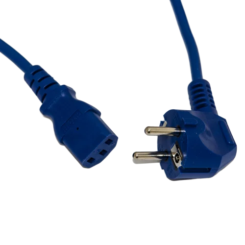 Сетевой кабель Hyperline PWC-IEC13-SHM-5.0-RD Кабель питания компьютера (Schuko+C13) (3x1.0), 10A, угловая вилка, 5м, цвет синий (ПВС-АП-3*1,0-250-S22C13-10-5,0 ГОСТ 28244-96) (PWC-IEC13-SHM-5.0-BL)