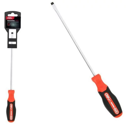 Шлицевая DL3450 SL6x200мм сталь S2, матовый стержень, двухкомпонентная прорезиненная рукоять