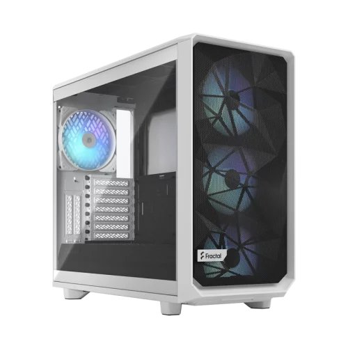Корпус ПК без блока питания/ Case Fractal Design Meshify 2 RGB TG Clear Tint, Midi-Tower, 4x140mm RGB, 2xUSB-A 3.2 + 1xUSB 3.2 Type-C E-ATX, ATX, mATX, mITX White (FD-C-MES2A-08)