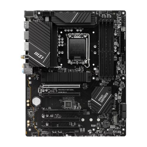 Материнская плата/ MB MSI INTEL B760 s1700, 4xDDR4(128GB), HDMI 2.1/DP, 2xPCIe 4.0x16, 3xPCIe 3.0x16, 1xLAN (2.5GbE), Wi-Fi, BT, 4xSATA 6Gb/s, 2xM.2, 1xUSB-C, 2xUSB 3.2, 4xUSB 2.0, 1xPS/2, ATX (PRO B760-P WIFI DDR4)