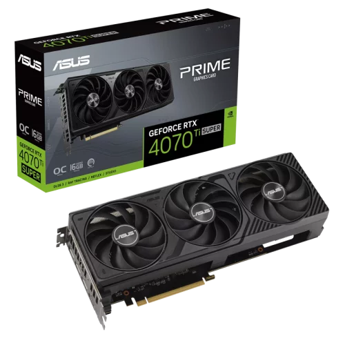 Видеокарта/ VGA ASUS NVIDIA GeForce PRIME-RTX4070TIS-O16G 16GB, GDDR6X/256-bit, PCIe 4.0, 1xHDMI 2.1a, 3xDP, 2.5-slot 90YV0LB0-M0NA00