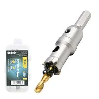 Коронка по металлу твердосплавная с центрирующим сверлом Deli DH-TCT017-E1 диаметр 17мм, шестигранный хвостовик