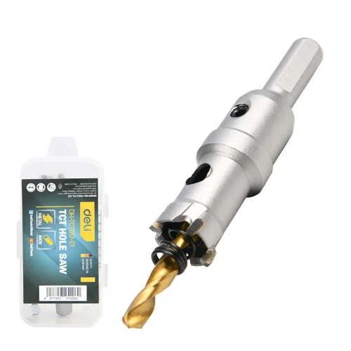 Коронка по металлу твердосплавная с центрирующим сверлом Deli DH-TCT017-E1 диаметр 17мм, шестигранный хвостовик