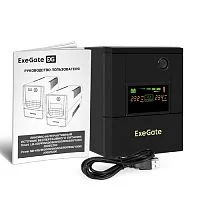 Exegate EX299822RUS ИБП ExeGate Smart LB-2000.LCD.AVR.4SH.USB (2000VA/1200W, цветной LCD, AVR, 4*Schuko, USB, батарея 12V 9Ah - 2 шт., металлический корпус, Black)