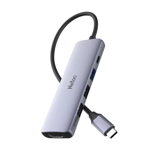 USB-концентратор Netac Hub WF13, Type-C to USB3.0+USB2.0*2+100W PD+HDMI (repl. NT08WF13-30GR) (WF13GYCN)