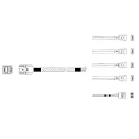 Кабель Miradeed MD-6715031, HDmSAS SFF8643 -to- 4*SATA + SideBand, 12G, 85 Ohm, 80cm