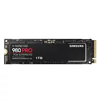 Твердотельные накопители/ Samsung SSD 980 PRO, 1000GB, M.2(22x80mm), NVMe 1.3c, PCIe 4.0 x4, 3-bit MLC, R/W 7000/5000MB/s, IOPs 1 000 000/1 000 000, DRAM buffer 1024MB, TBW 600, DWPD 0.33 (12 мес.) (MZ-V8P1T0BW)