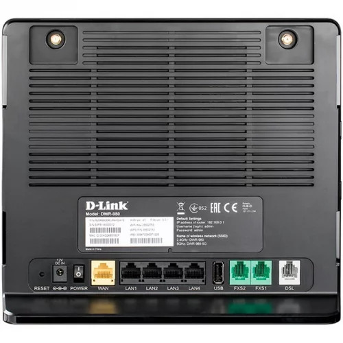 Маршрутизатор/ DWR-980 AC1200 Wi-Fi LTE Router, 1000Base-T WAN, 4x1000Base-T LAN, 2x3dBi detachable LTE antennas, 4x4dBi internal Wi-Fi antennas, SIM slot, 2xFXS+DSL+USB ports, VDSL2 support (DWR-980/4HDA1E) фото 4
